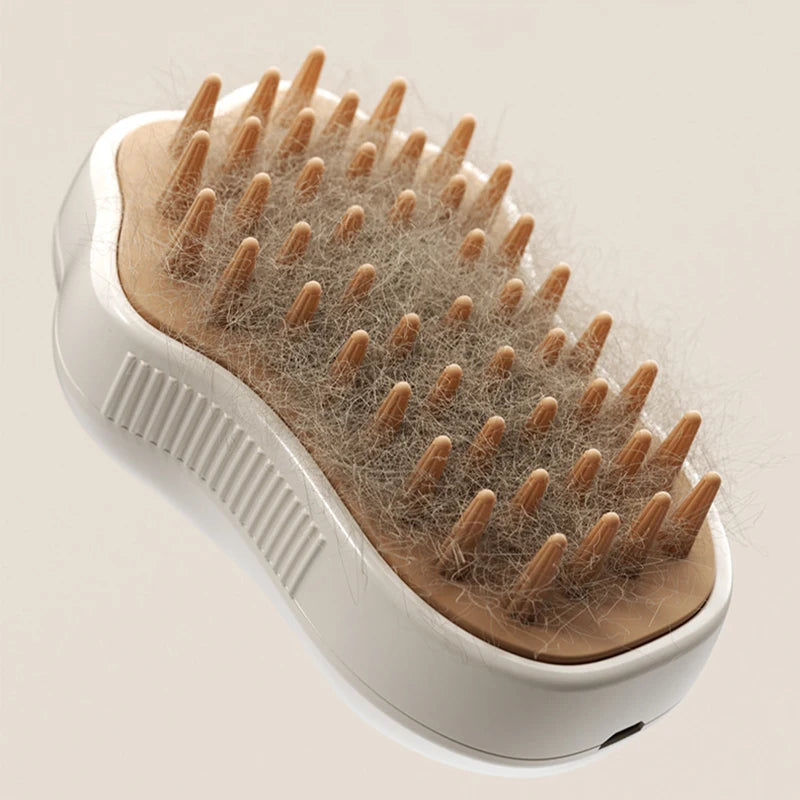 Dampfbürste für Hunde & Katzen – 3-in-1 Pflegetool mit Spray, Kamm & Massagefunktion