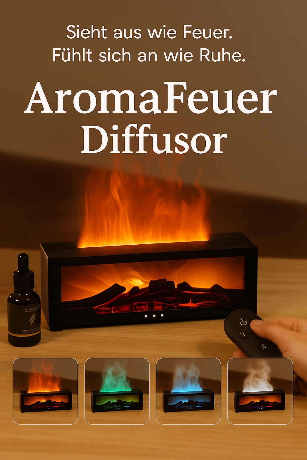 "AromaFeuer Diffusor" Nicht nur Duft – Atmosphäre auf Knopfdruck