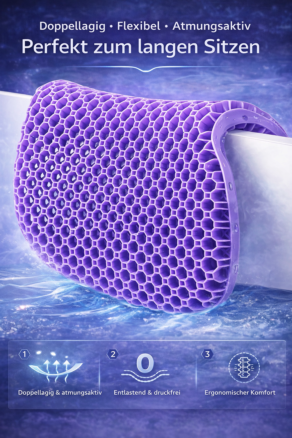 "AirRelief ProSeat" ergonomischer Sitzkomfort mit Luft- und Gelzirkulation