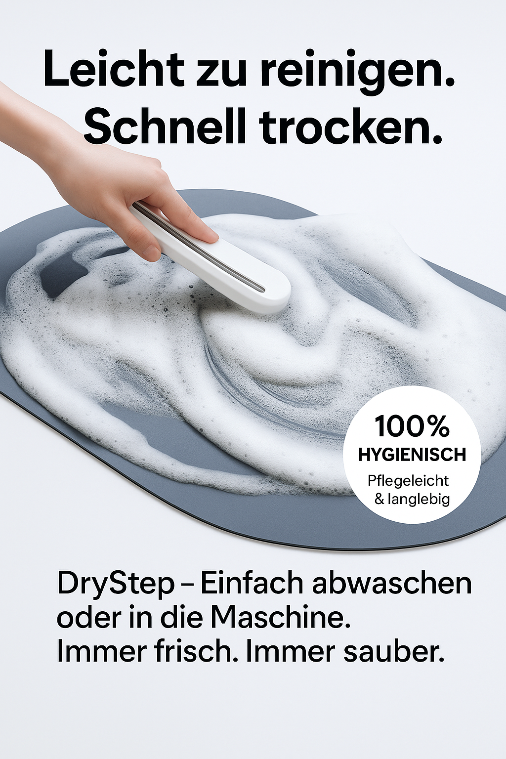 "DryStep-Deine Matte fürs Wohlfühlbad" super saugfähige Boden-Duschmatte