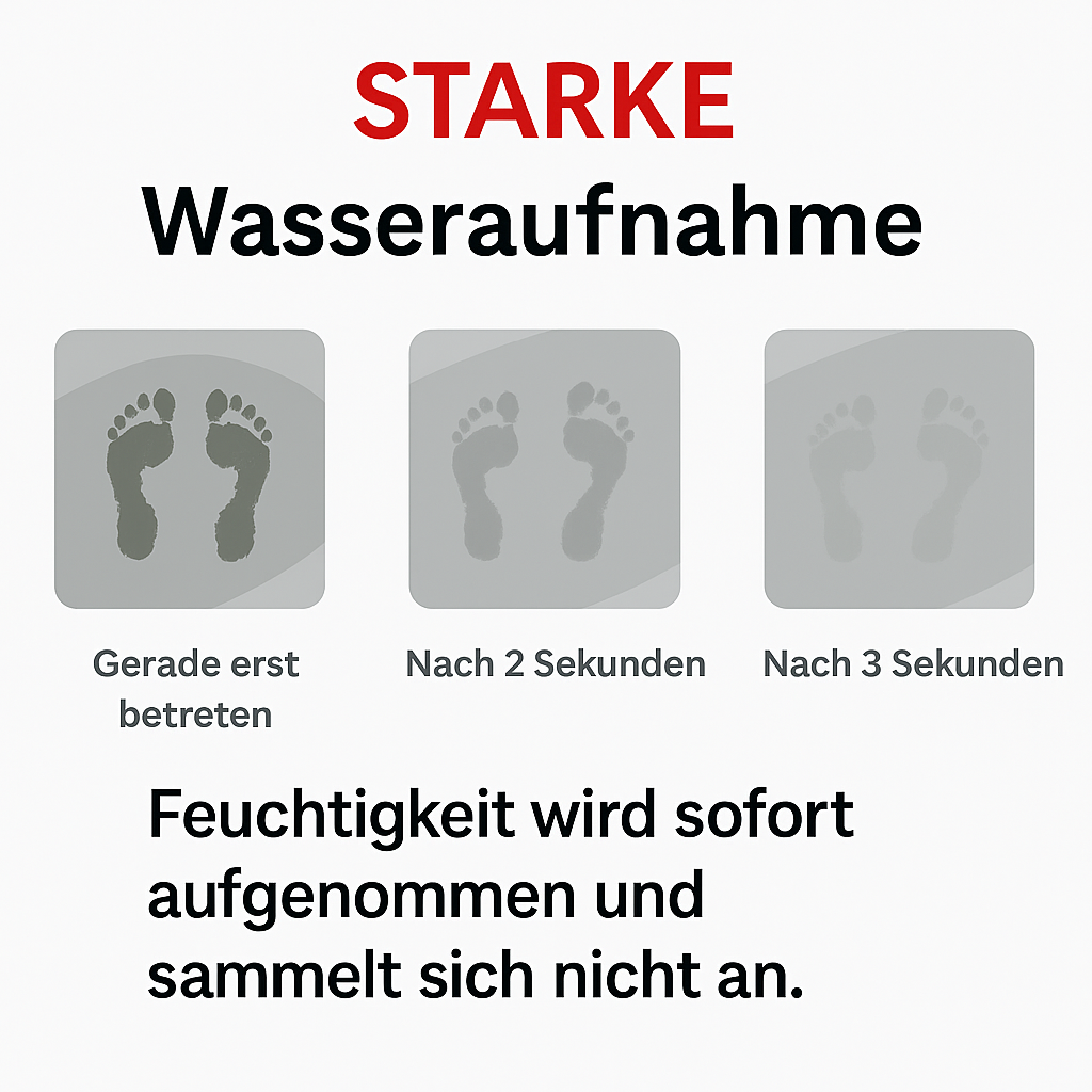 "DryStep-Deine Matte fürs Wohlfühlbad" super saugfähige Boden-Duschmatte