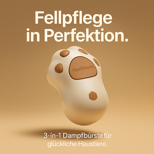 "PawSteam-Sanfter Dampf. Glänzendes Fell. Glückliche Pfoten" Dampfbürste für Hunde & Katzen – 3-in-1 Pflegetool mit Spray, Kamm & Massagefunktion