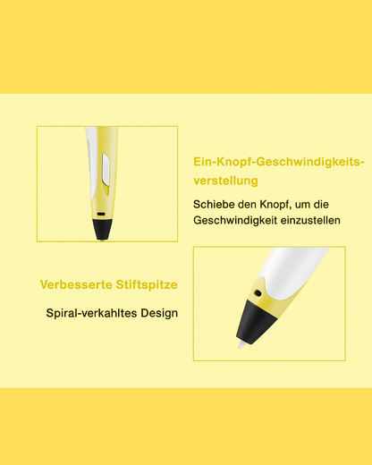 "3Dzauber – wo Ideen Form annehmen" 3D-Stift für Kinder mit PLA-Filamenten & Reiseetui