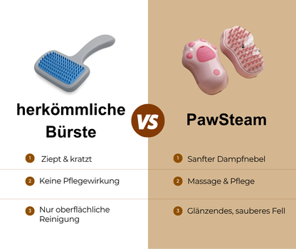 "PawSteam-Sanfter Dampf. Glänzendes Fell. Glückliche Pfoten" Dampfbürste für Hunde & Katzen – 3-in-1 Pflegetool mit Spray, Kamm & Massagefunktion