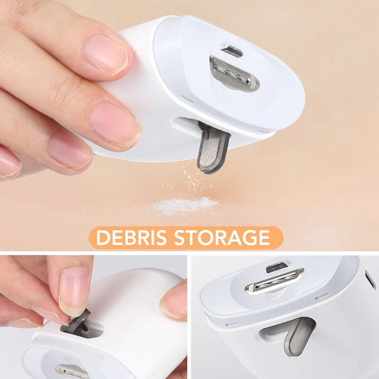 USB Elektrischer Nagelknipser mit LED Licht 2-Gang für Babys und Erwachsene