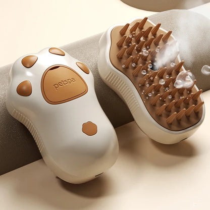 Dampfbürste für Hunde & Katzen – 3-in-1 Pflegetool mit Spray, Kamm & Massagefunktion