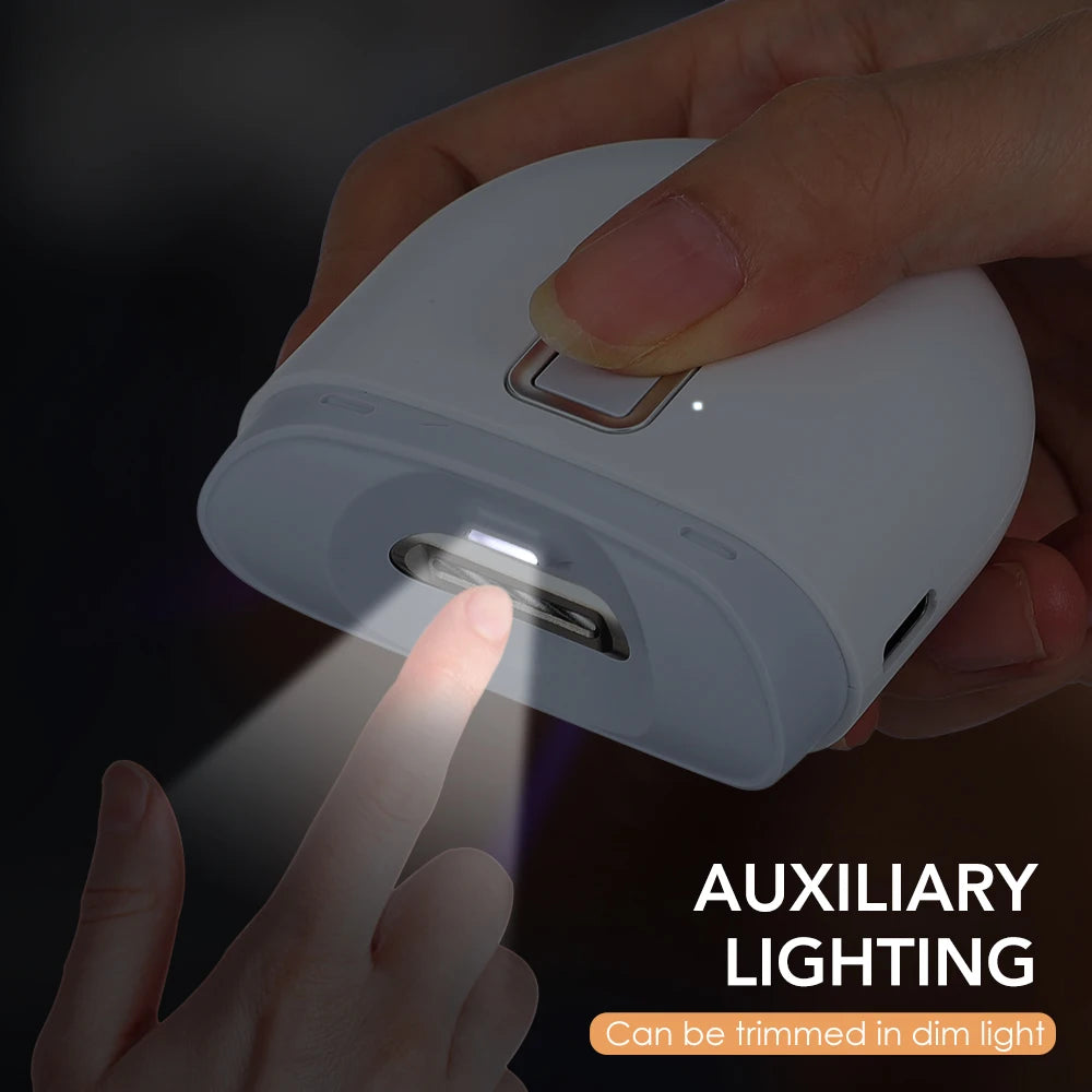 USB Elektrischer Nagelknipser mit LED Licht 2-Gang für Babys und Erwachsene