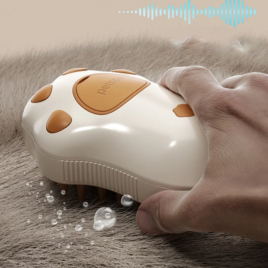 Dampfbürste für Hunde & Katzen – 3-in-1 Pflegetool mit Spray, Kamm & Massagefunktion