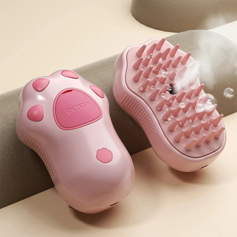 Dampfbürste für Hunde & Katzen – 3-in-1 Pflegetool mit Spray, Kamm & Massagefunktion